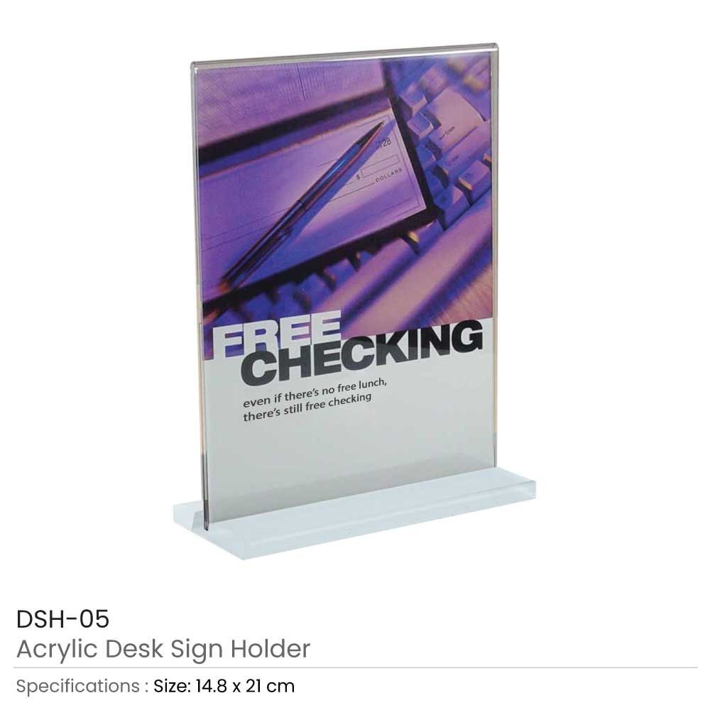 Acrylic Desk Sign Holders in Transparent - Image 4
