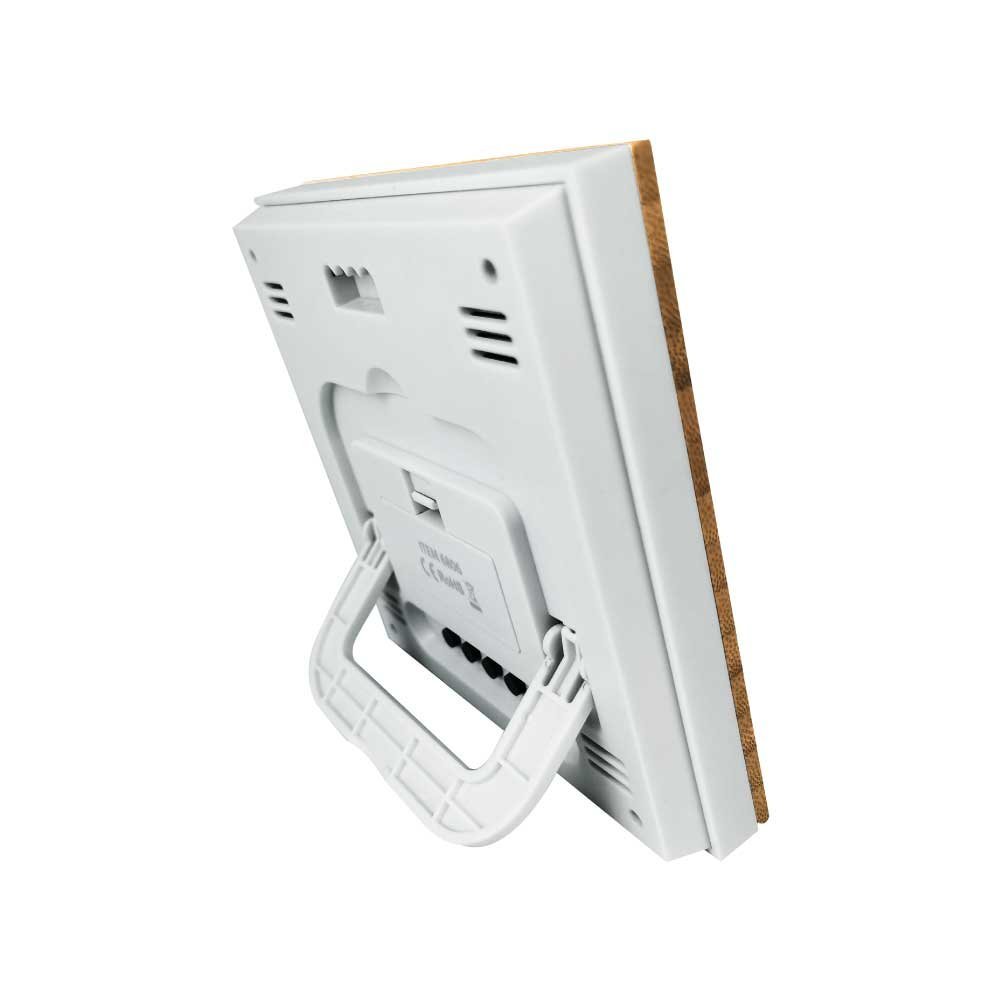 Multi-Function Bamboo Digital Clock with Weather Forecast, Calendar, Alarm, Temperature - Image 4