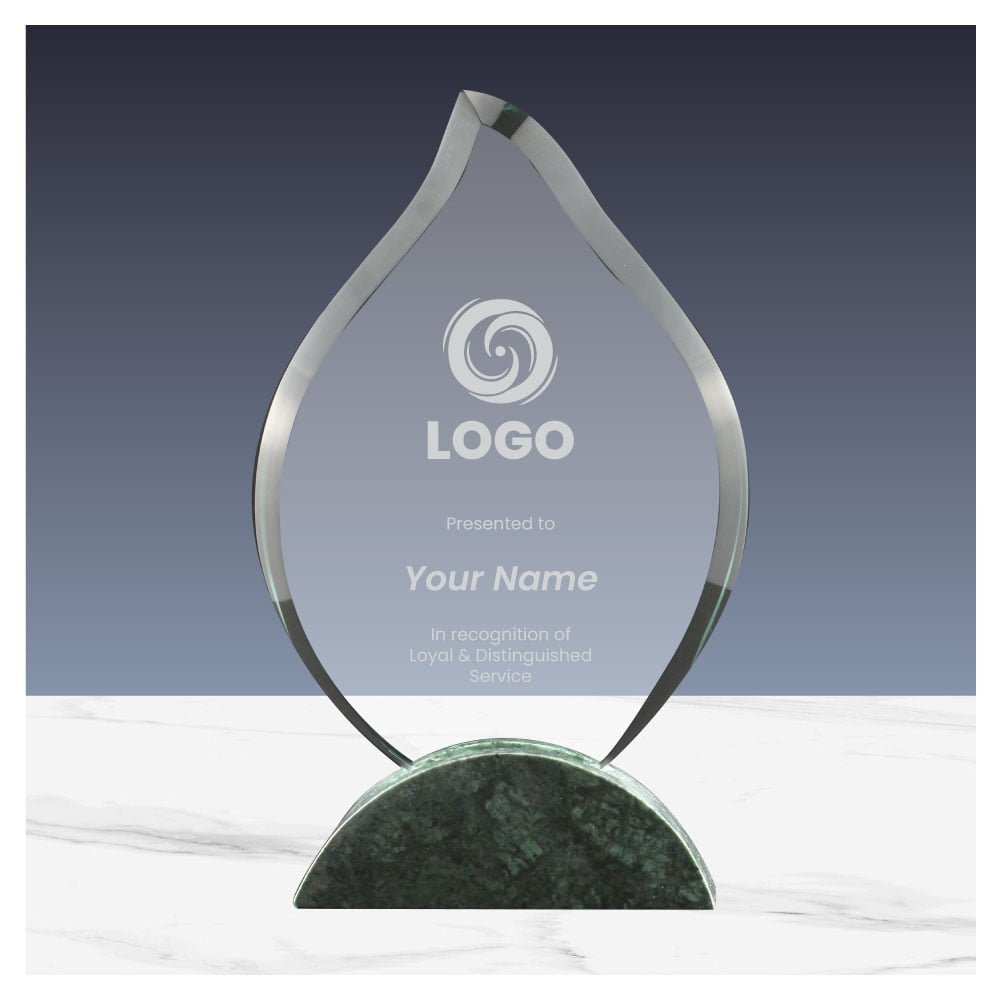 Flame Shaped Crystal & Marble Awards in Hardboard Box - Image 2