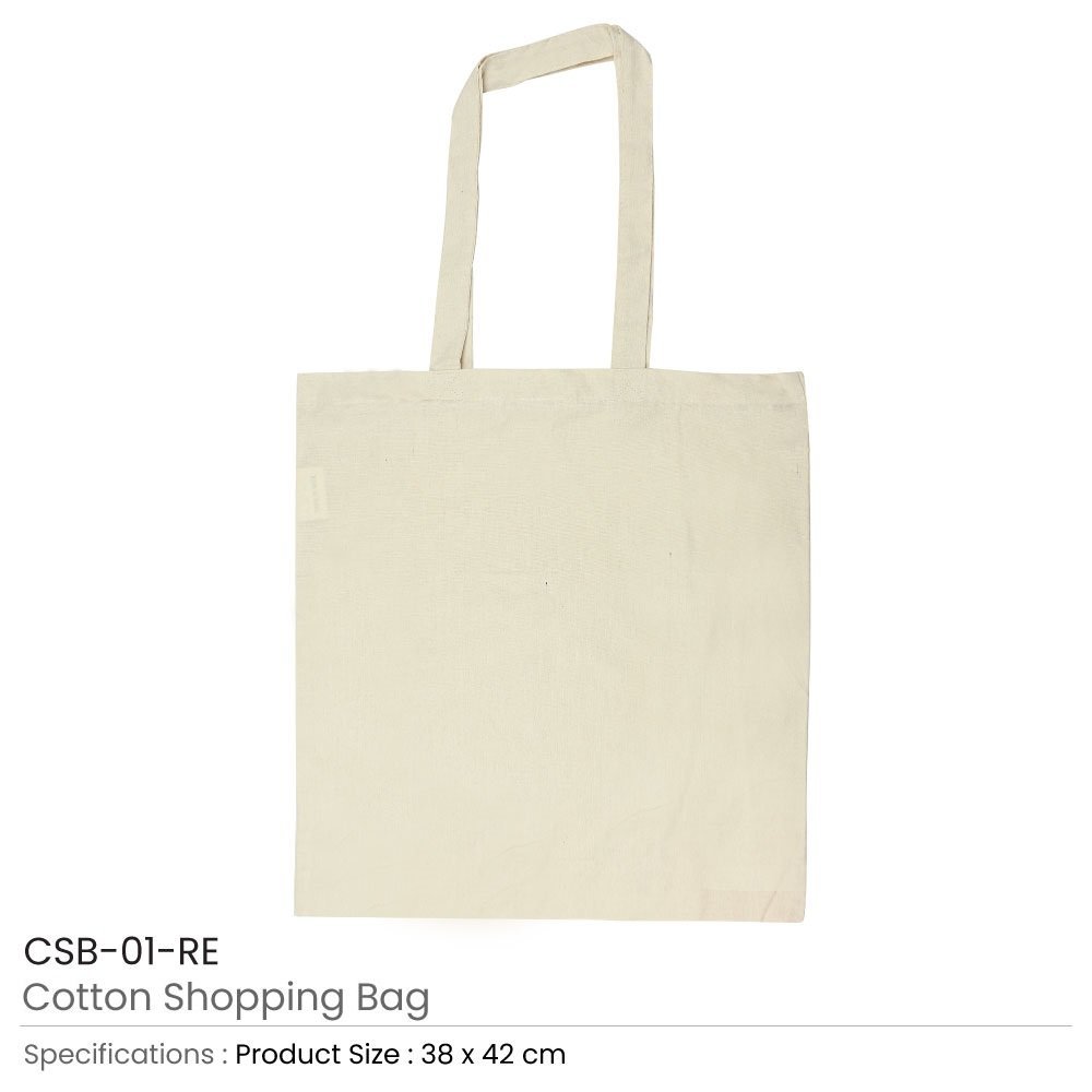 Cotton Shopping Bags with Long Handles - Image 4