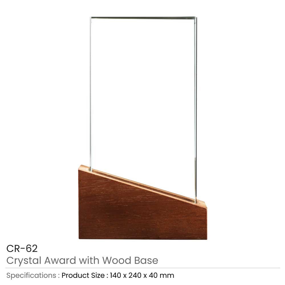 Crystal Awards with Wood Base in Black Hardboard Box - Image 4