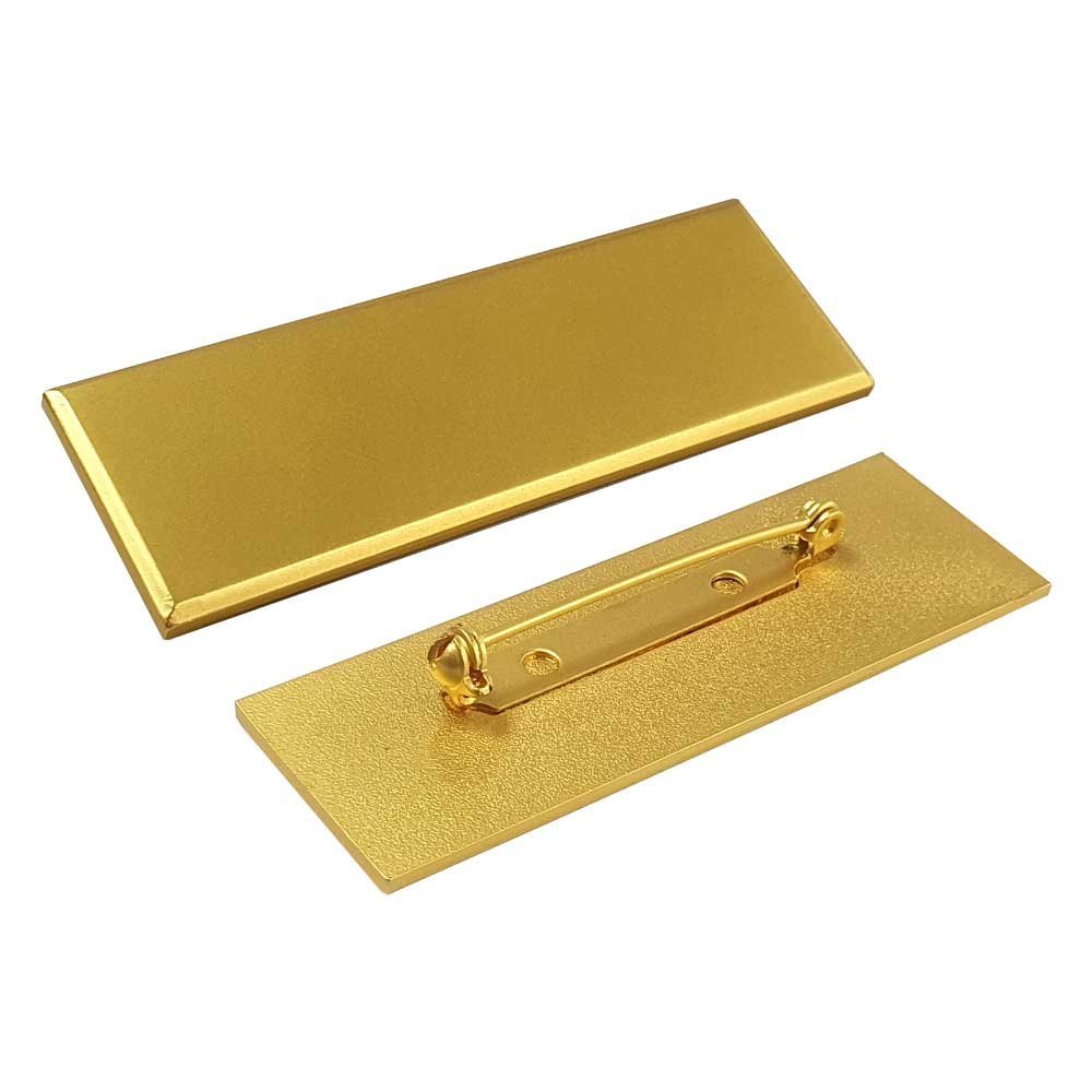 Gold Brass Name Badges with Safety Pin