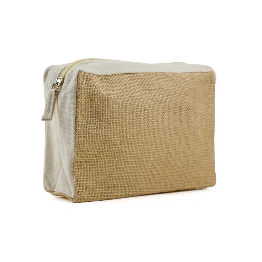 Natural Jute with Cotton Zipper Pouches
