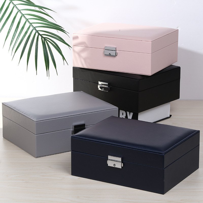 Metal Lock PU Wooden Box