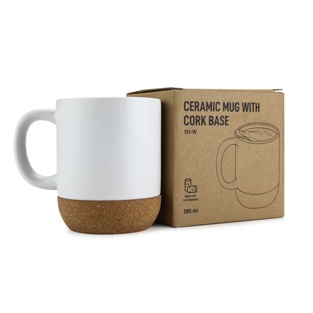 Ceramic Mugs with Lid and Cork Base 385 ml - Image 4
