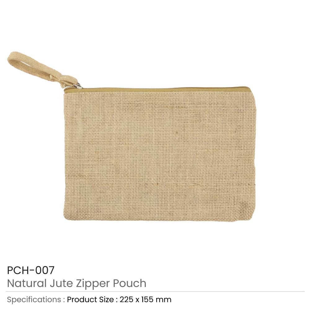 Natural Jute Zipper Pouch for Organizing Storage - Image 5