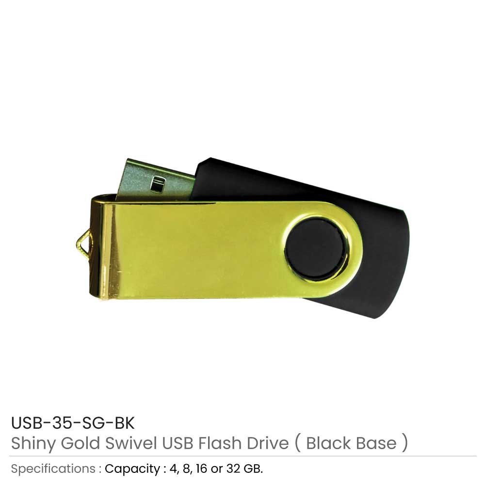 Shiny Gold Swivel USB Flash Drives - Image 14