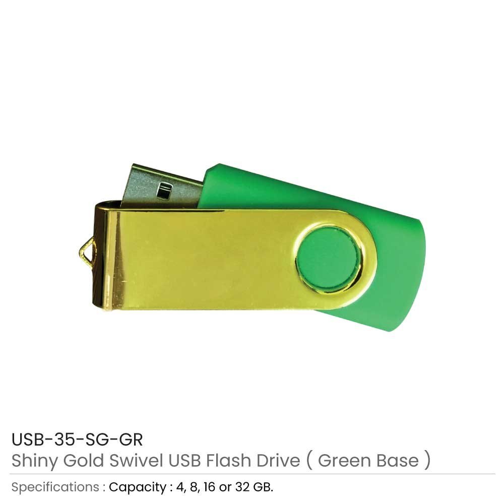 Shiny Gold Swivel USB Flash Drives - Image 13