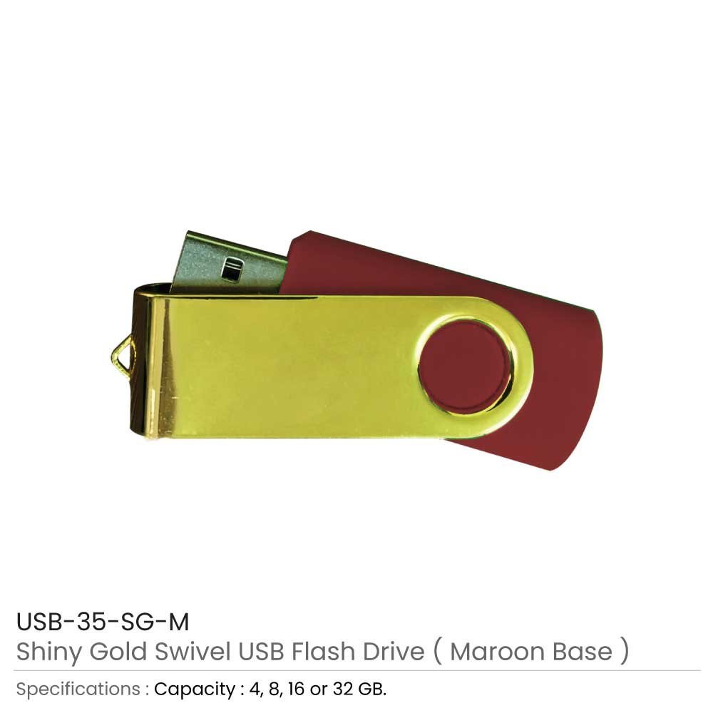 Shiny Gold Swivel USB Flash Drives - Image 11
