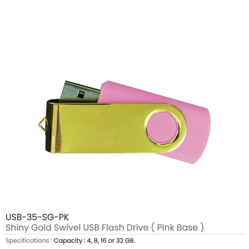 Shiny Gold Swivel USB Flash Drives - Image 8
