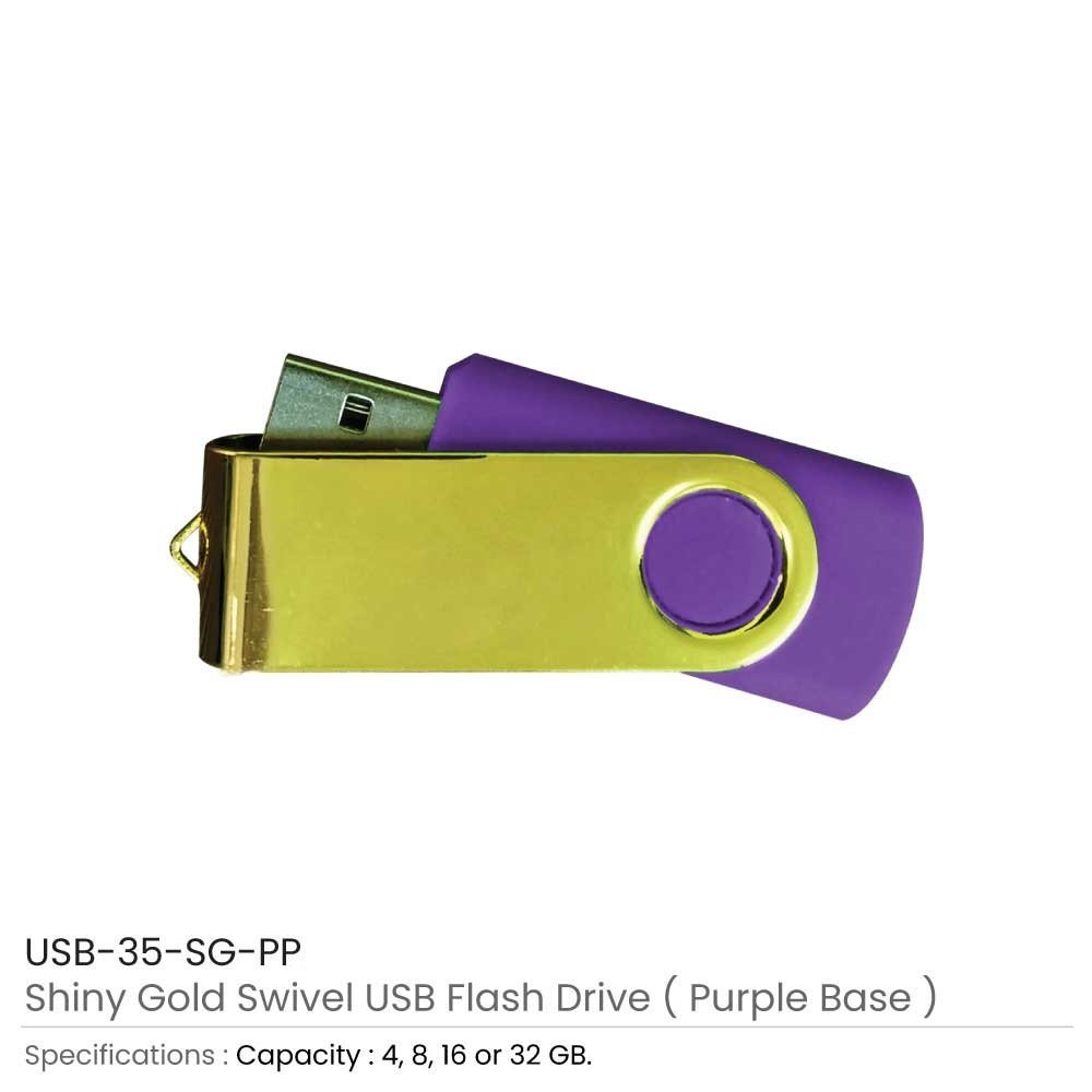 Shiny Gold Swivel USB Flash Drives - Image 7