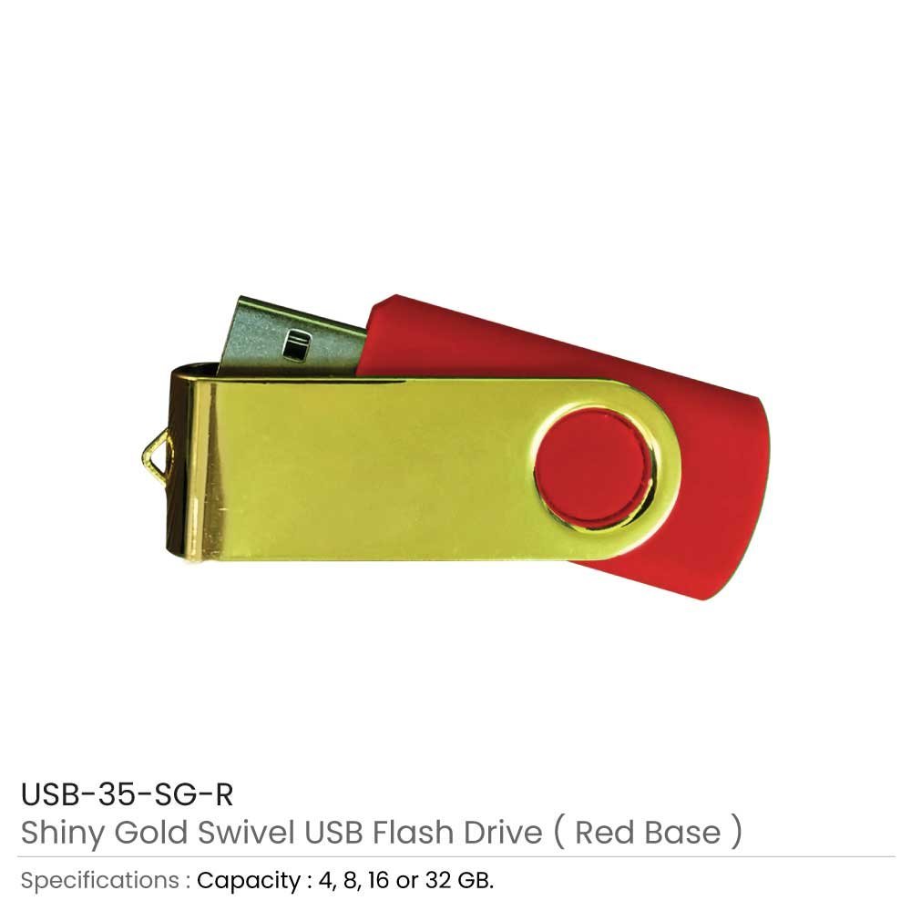 Shiny Gold Swivel USB Flash Drives - Image 6