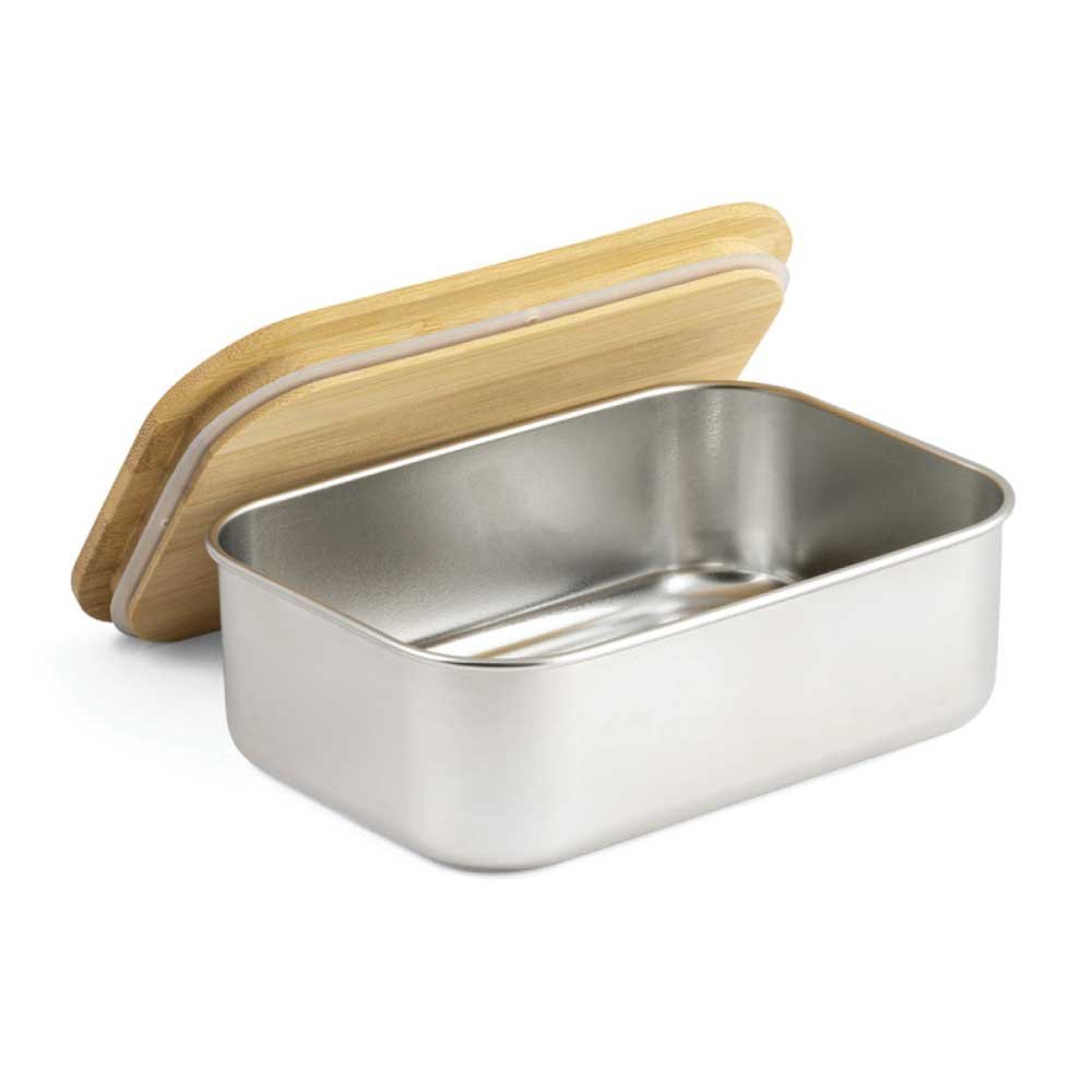 Stainless Steel Lunch Box with Bamboo Lid & Strap