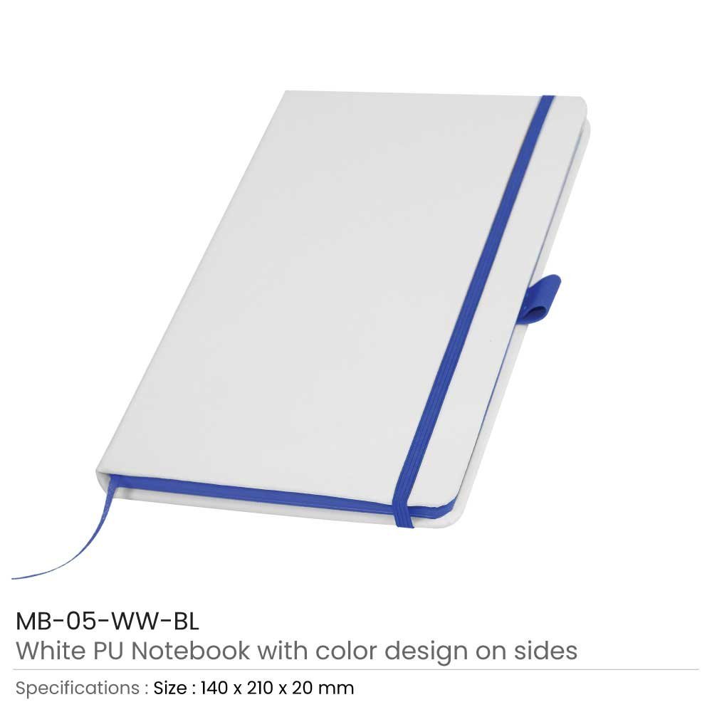 White PU Leather Cover Notebooks - Image 4
