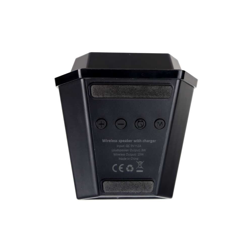 Wireless Charger BT Speaker with Clock & Light-up Logo - Image 5