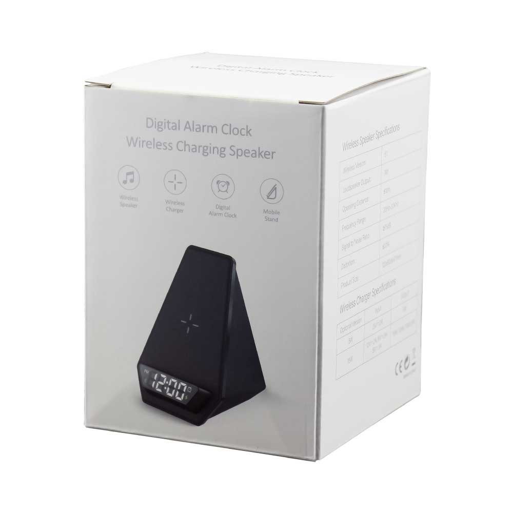 Wireless Charger BT Speaker with Clock & Light-up Logo - Image 6