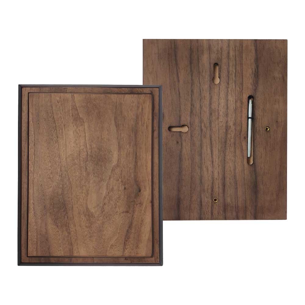 Vertical Matt Veneer Wooden Plaque with Box