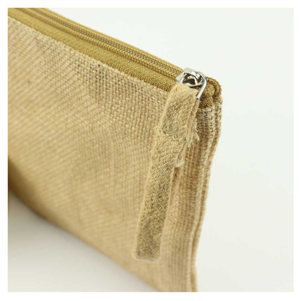 Natural Jute Zipper Pouch for Organizing Storage - Image 4