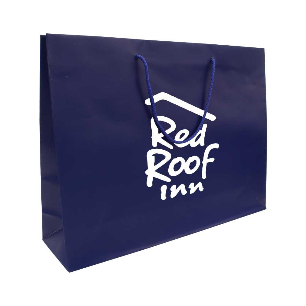 A4 Horizontal Blue Paper Shopping Bags - Image 2