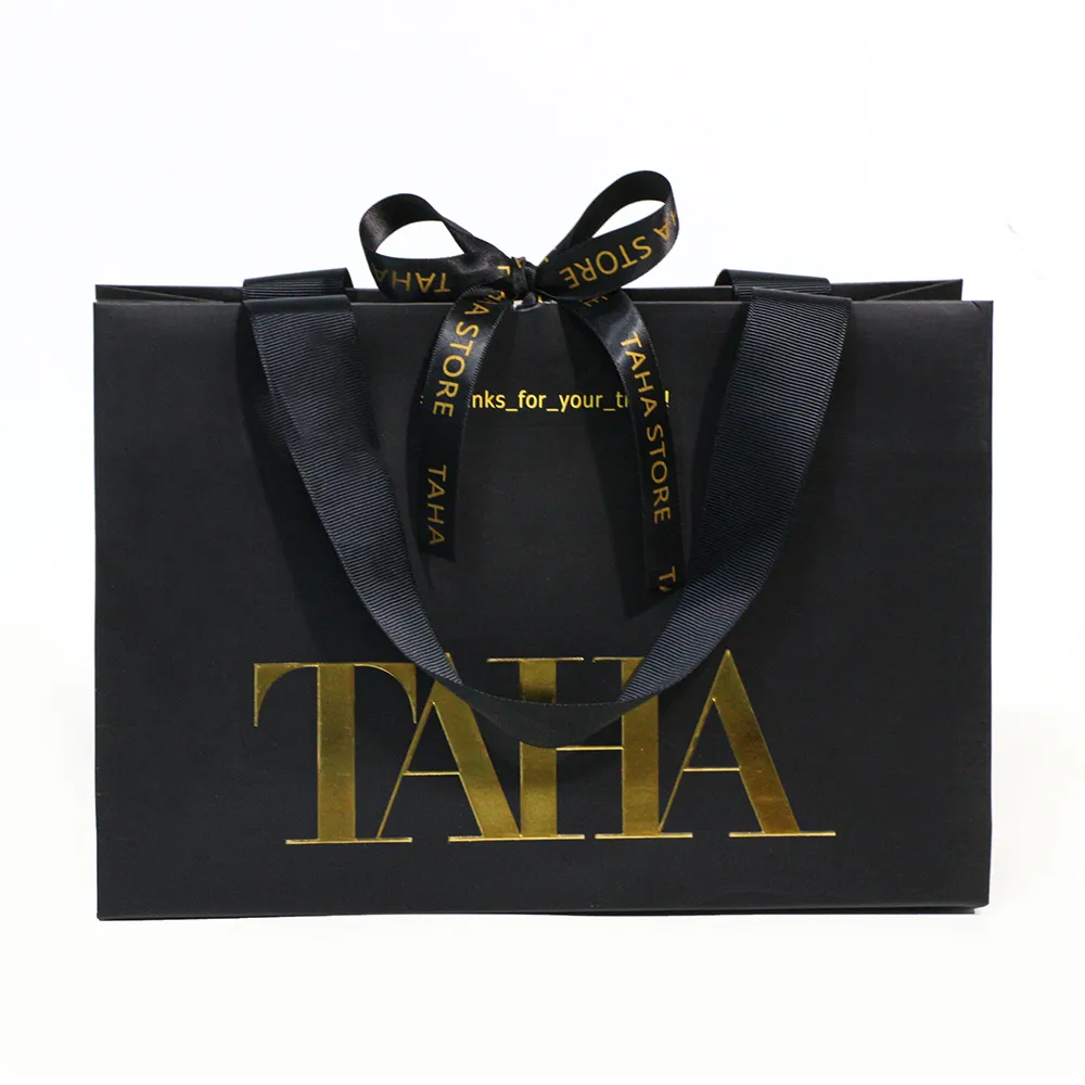 Foil Ribbon Black Bags