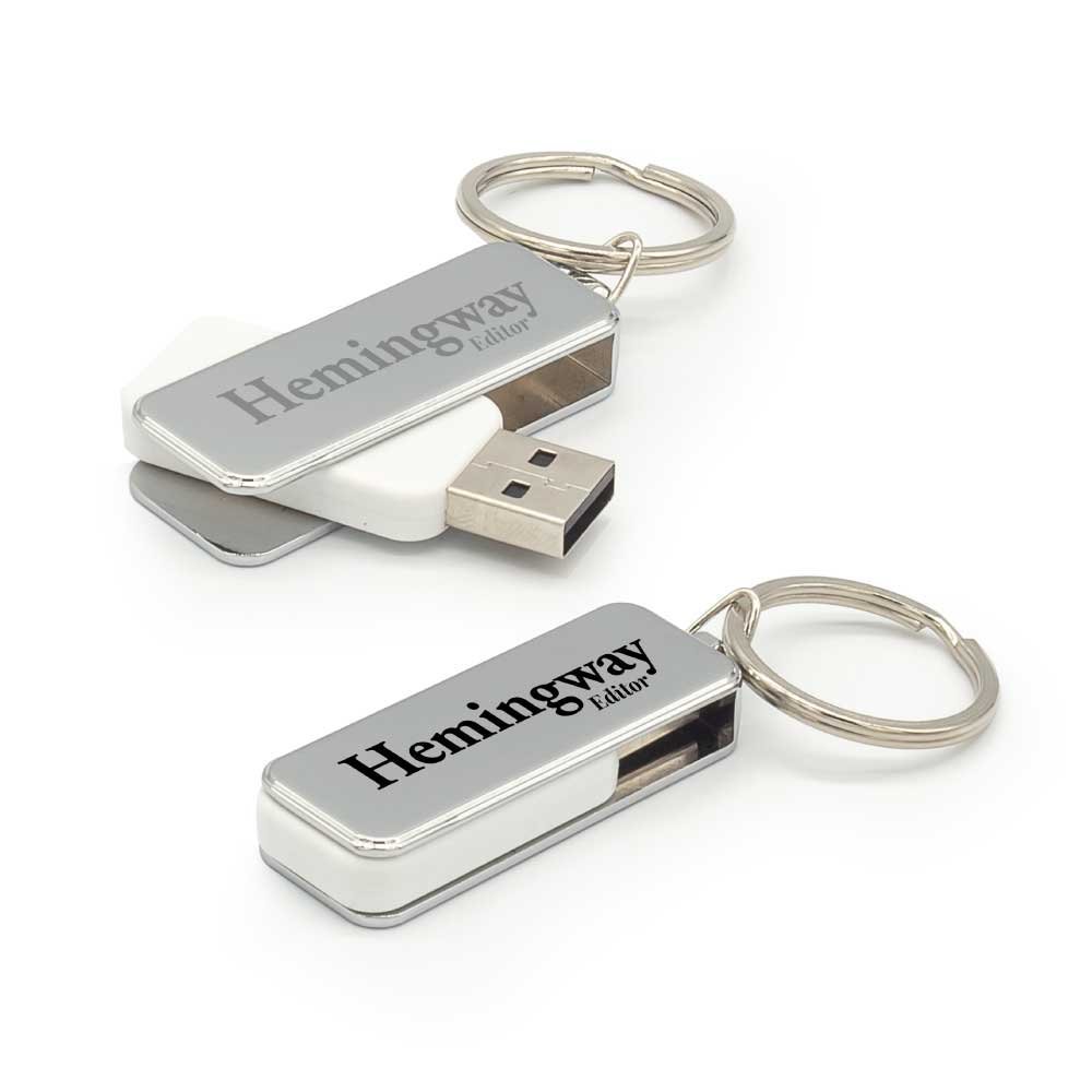 Metal Swivel USB with Key Holder - Image 2